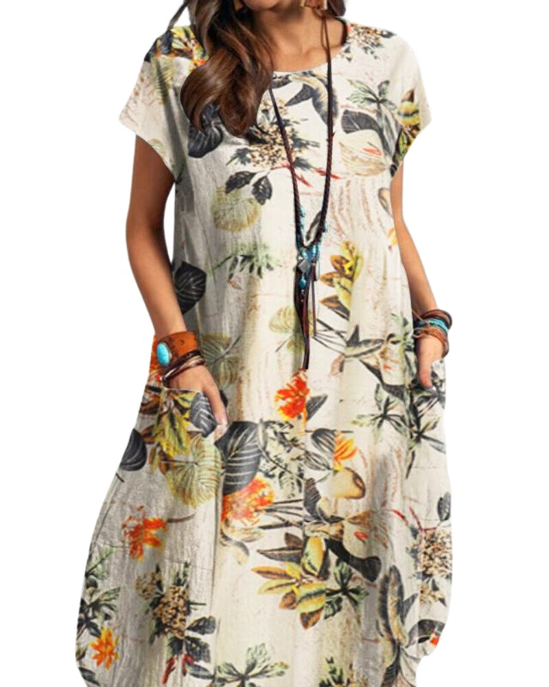 JonquilleChic™ | Robe vintage rétro florale confortable